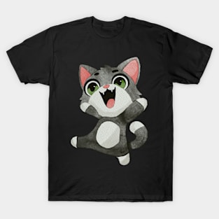 Very happy black and white kitty T-Shirt